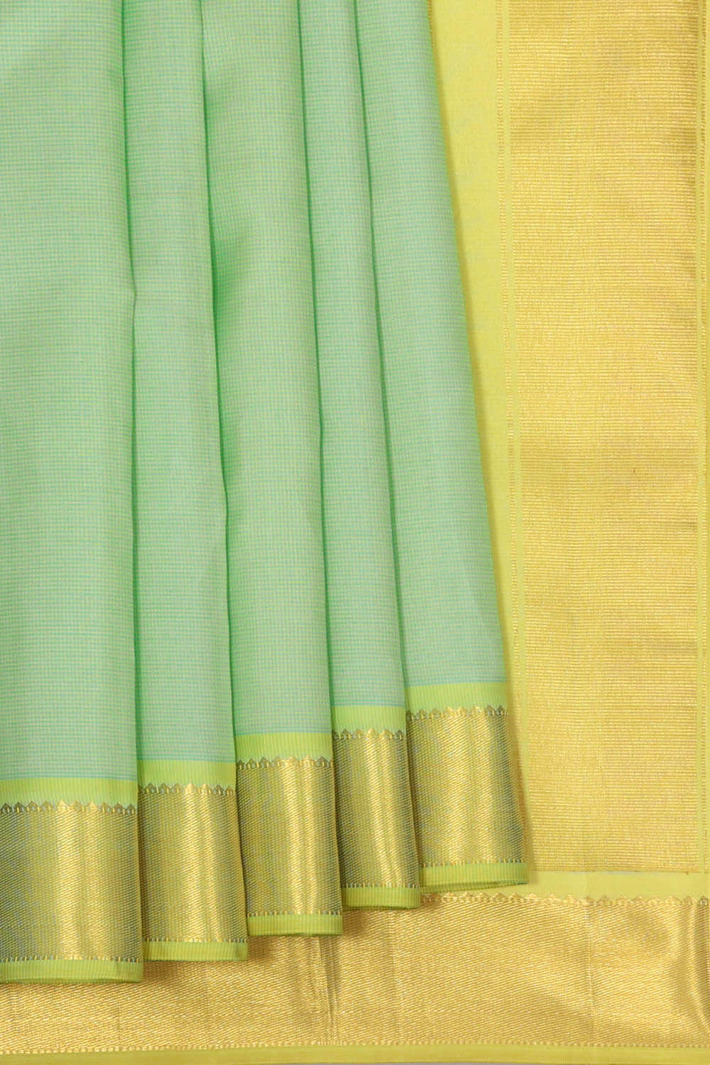 Image of Arani Silk Green-Yellow Saree