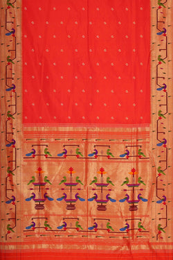 Image of Paithani Silk Light Red Saree