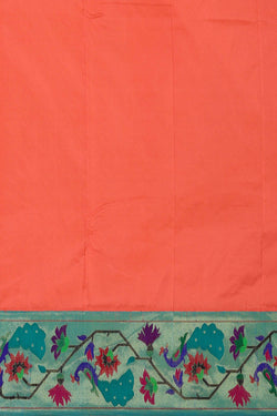 Image of Paithani Silk Peach Saree