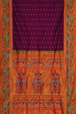 Image of Paithani Silk Deep Wine Saree