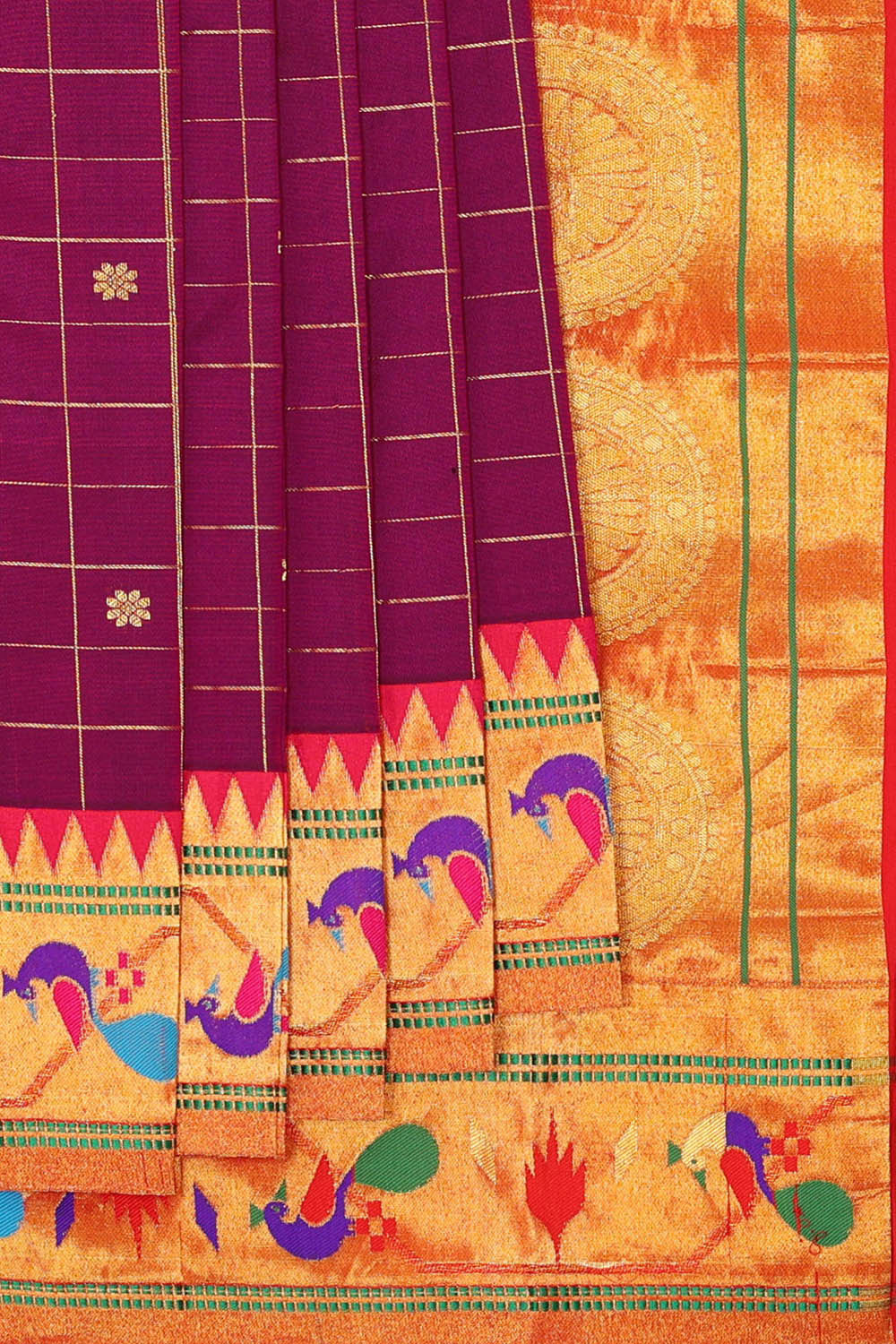 Image of Paithani Silk Deep Wine Saree