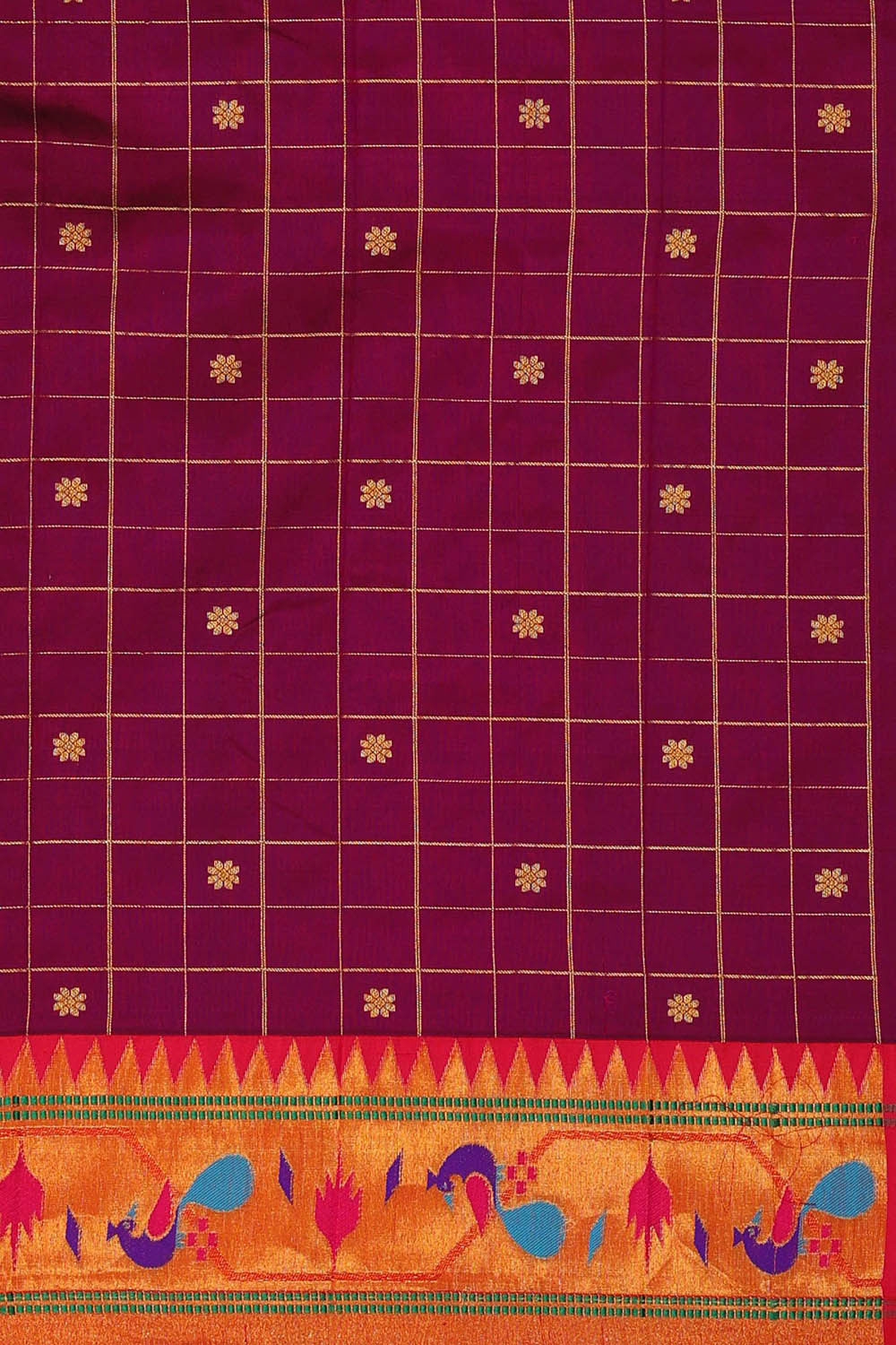 Image of Paithani Silk Deep Wine Saree