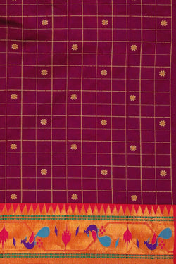 Image of Paithani Silk Deep Wine Saree