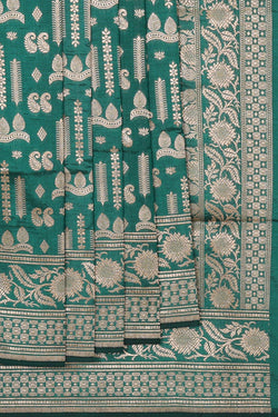 Image of Banarasi Silk Teal Green Saree