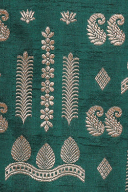 Image of Banarasi Silk Teal Green Saree
