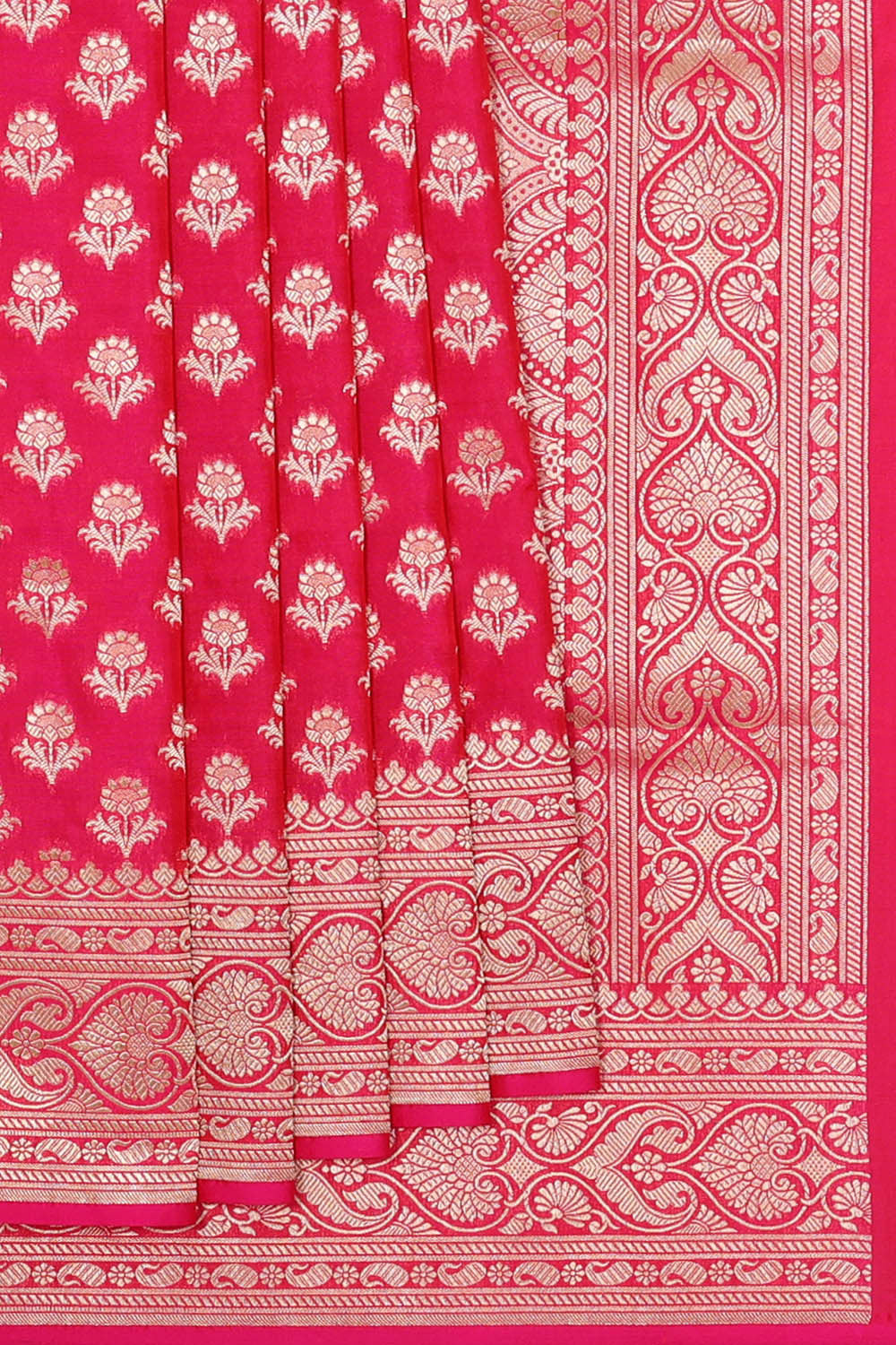 Image of Banarasi Silk Rani Pink Saree
