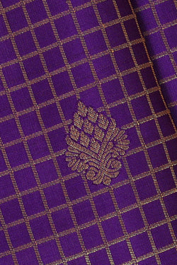 Image of Kanchipattu Purple Brocade Saree