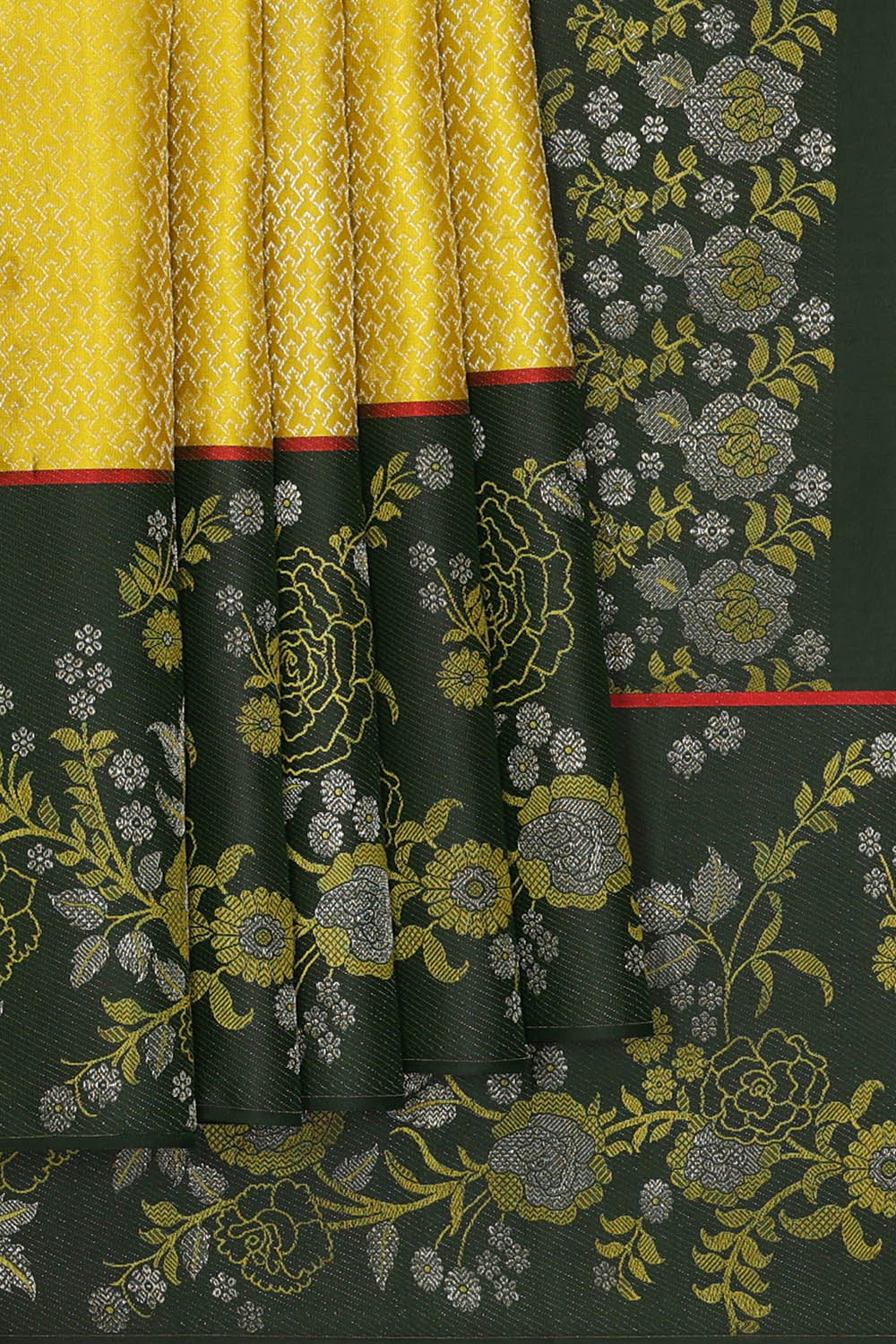 Image of Yellow Arani Brocade Silk Saree