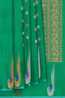 Image of Gadwal Silk Green Saree
