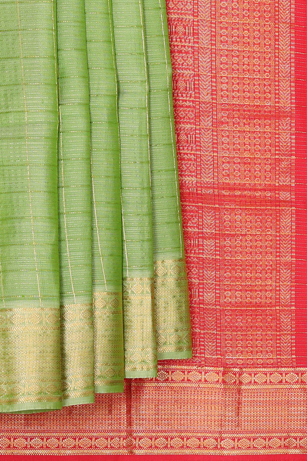 Image of Pista Green Silk Saree