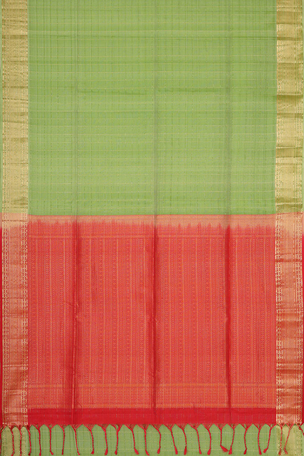 Image of Pista Green Silk Saree