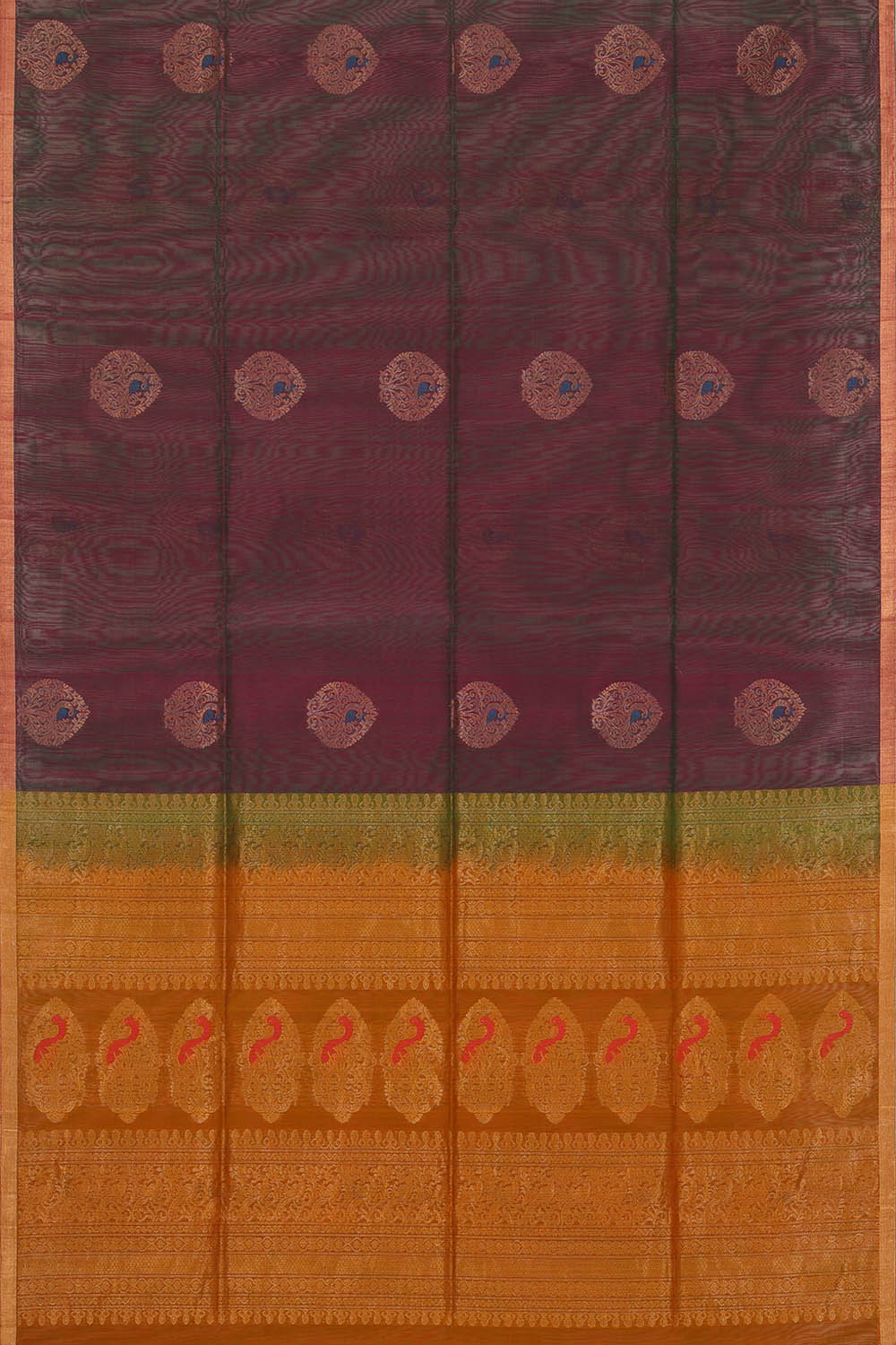 Image of South Cotton Silk Purple Saree