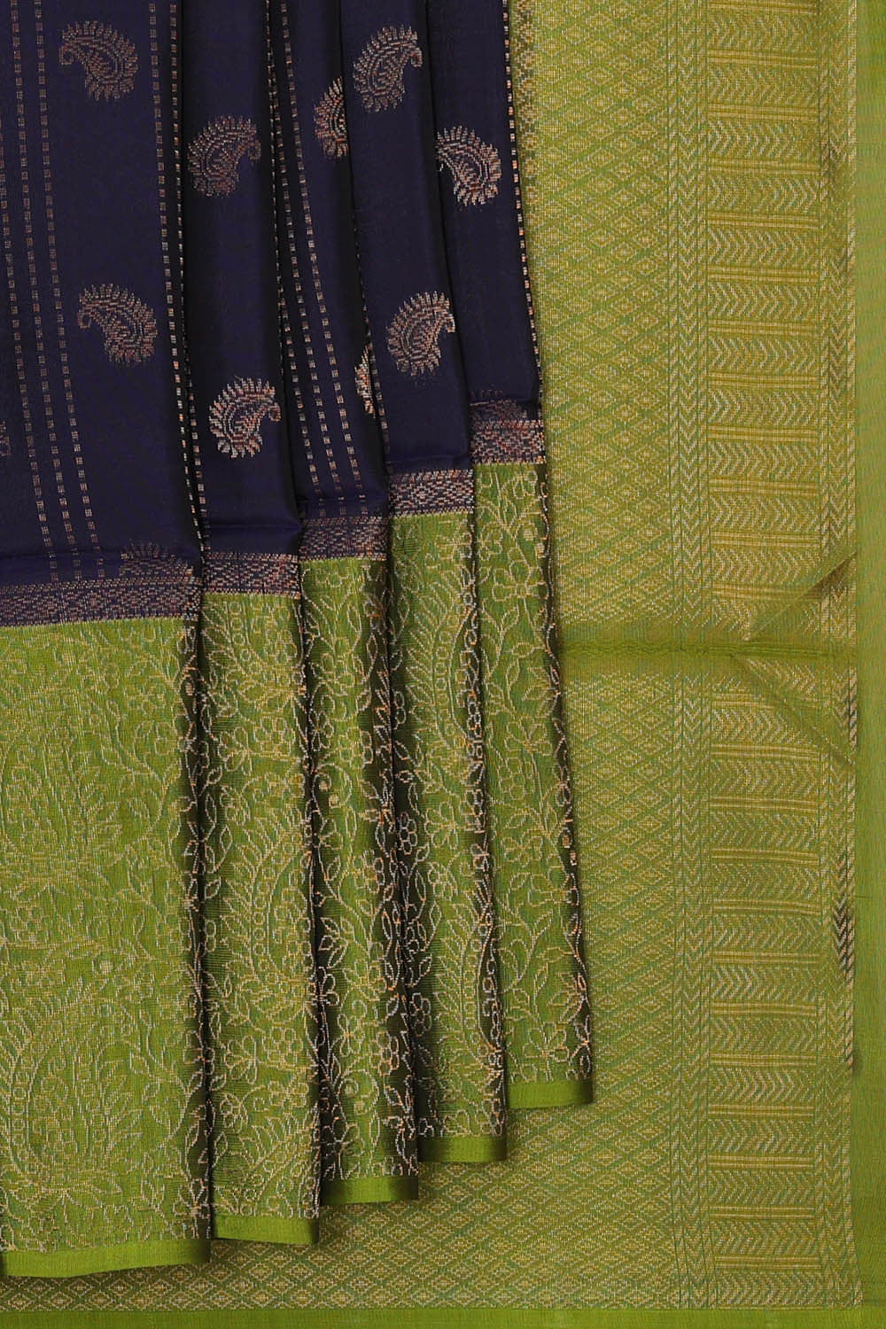 Image of Navy Blue Silk Saree