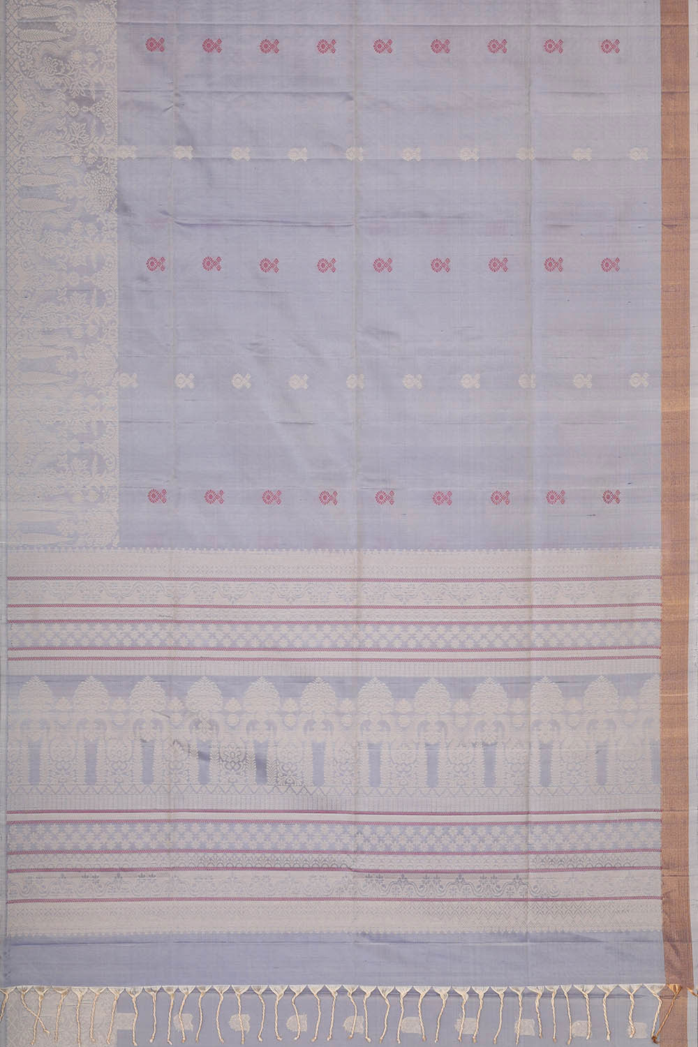 Bluish Grey Silk Saree