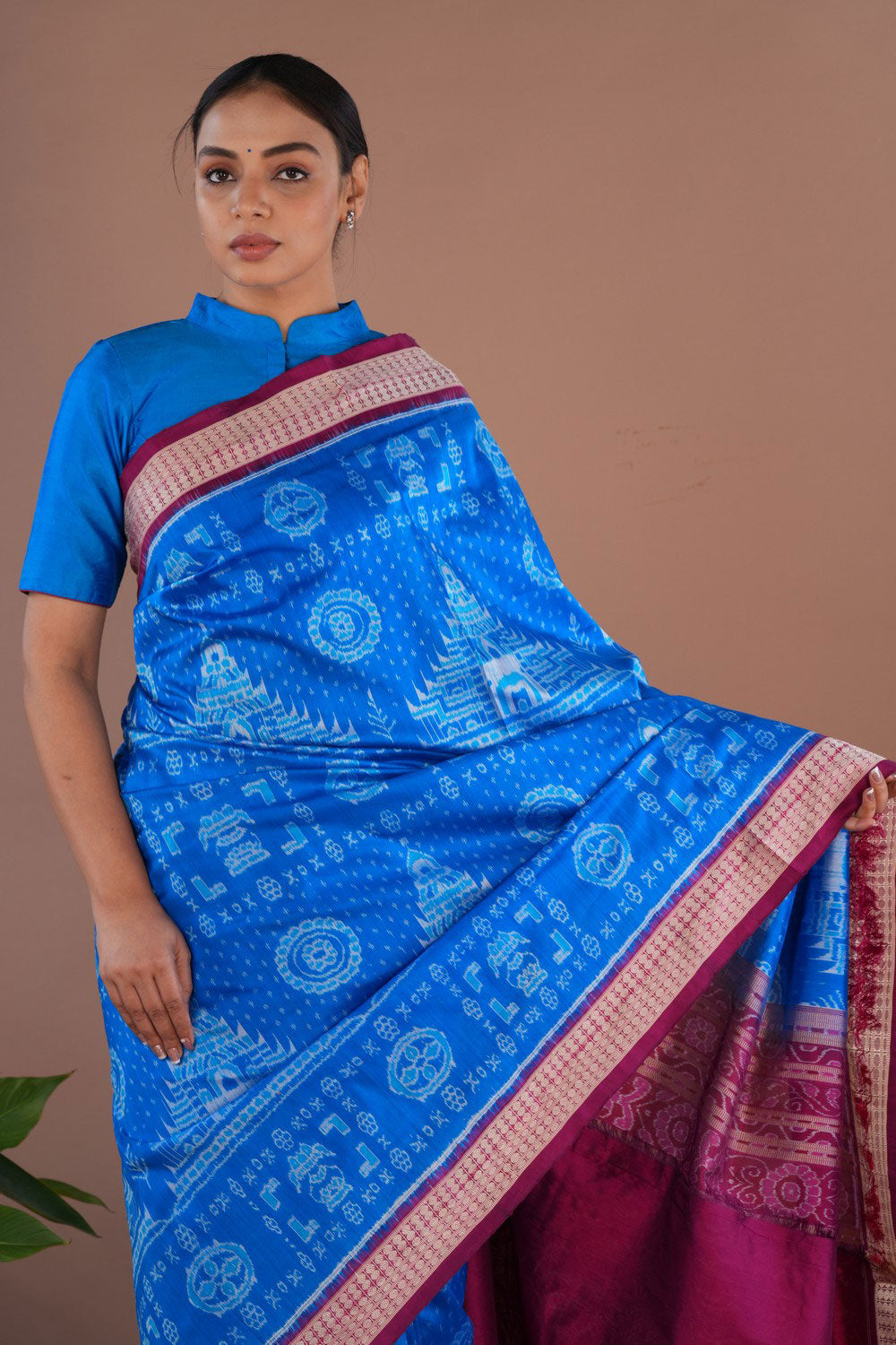 Sambalpuri Silk Ocean Blue Saree