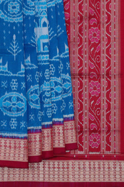 Image of Sambalpuri Silk Ocean Blue Saree