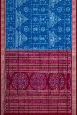 Image of Sambalpuri Silk Ocean Blue Saree