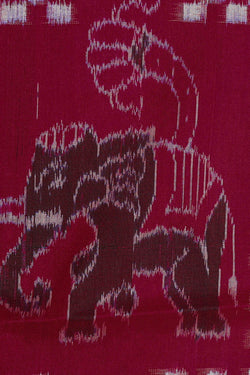 Image of Sambalpuri Silk Magenta Saree