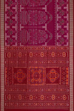 Image of Sambalpuri Silk Magenta Saree