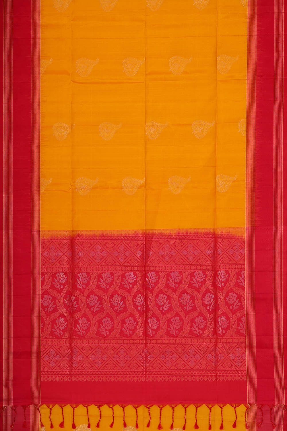 Mustard Yellow Silk Saree