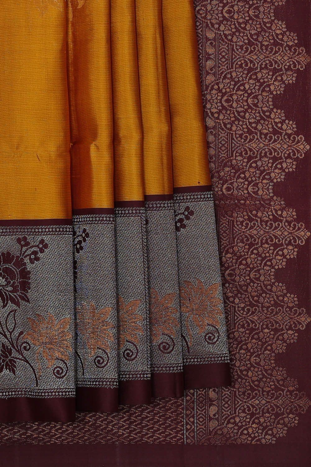 Mustard Yellow Silk Saree