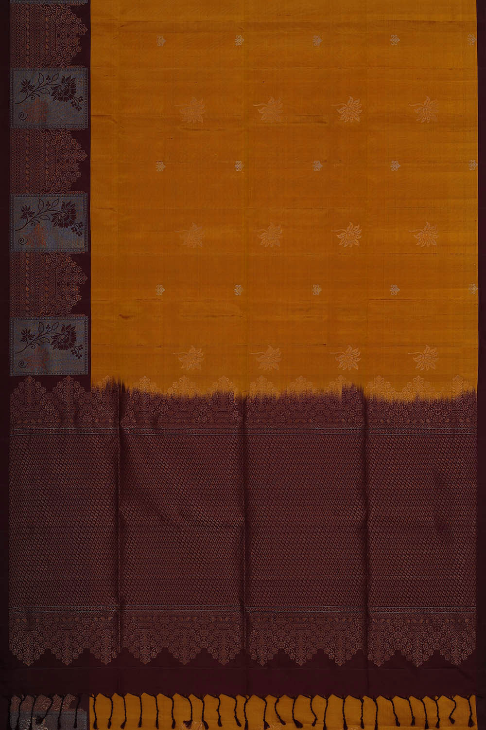 Mustard Yellow Silk Saree