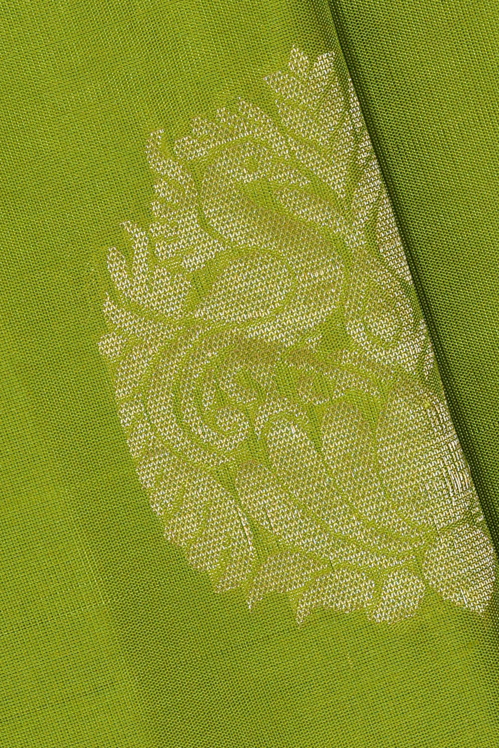 Image of South Silk Bright Green Saree