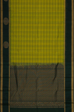 Image of Kanchipattu Parrot Green Brocade Saree
