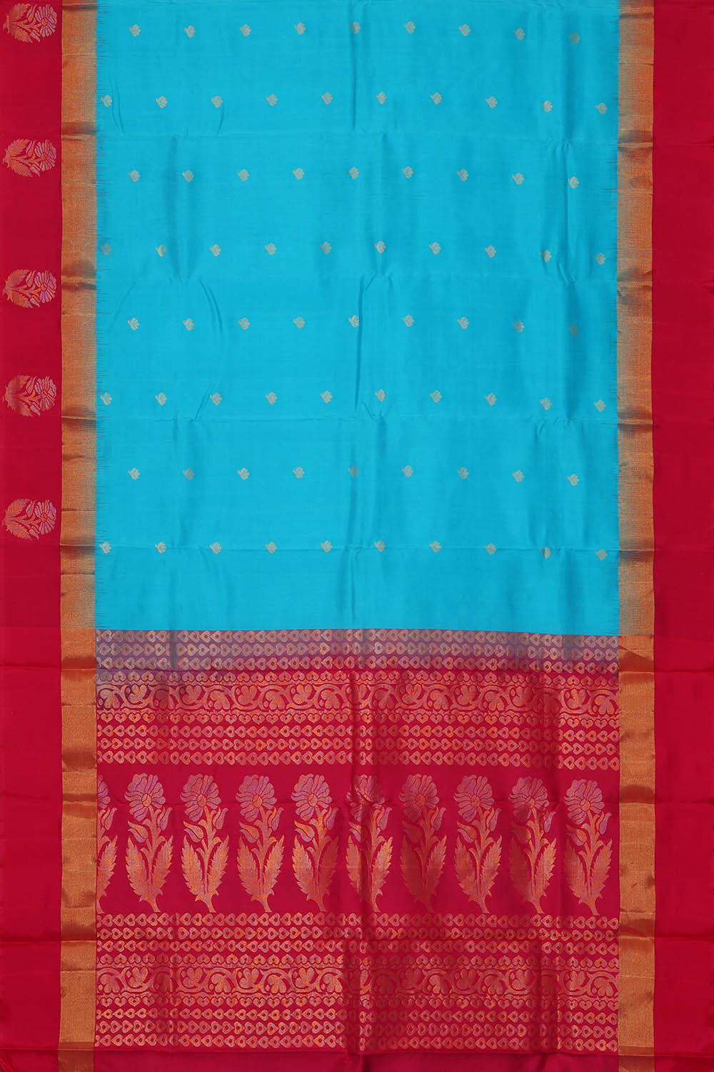 Kanchipattu Sky Blue Brocade Saree