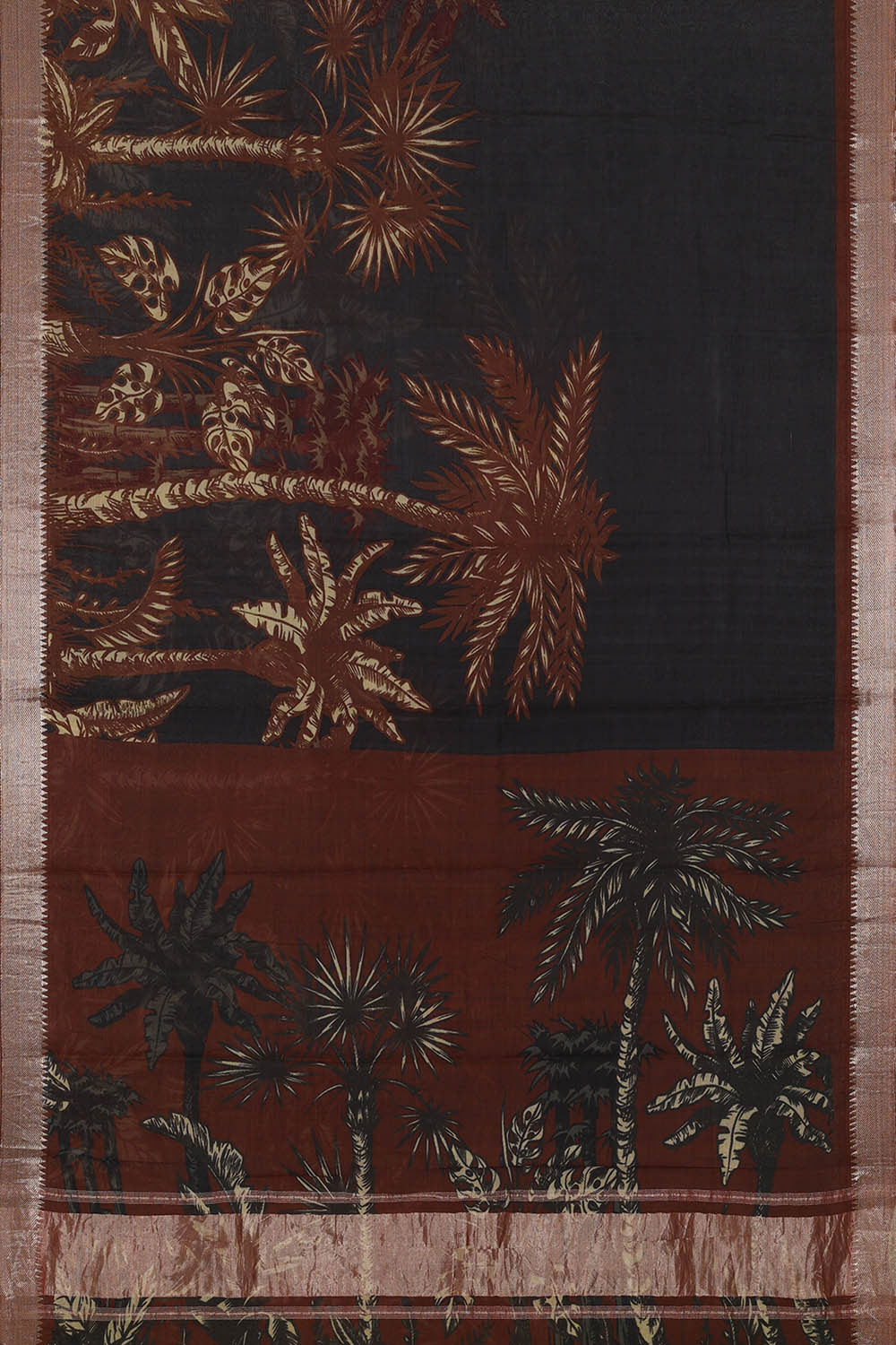 Image of Mangalgiri Silk Dark Grey Saree