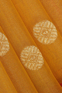 Image of Chanderi Silk Mustard Yellow Saree