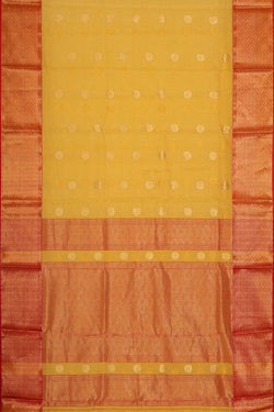 Image of Chanderi Silk Mustard Yellow Saree
