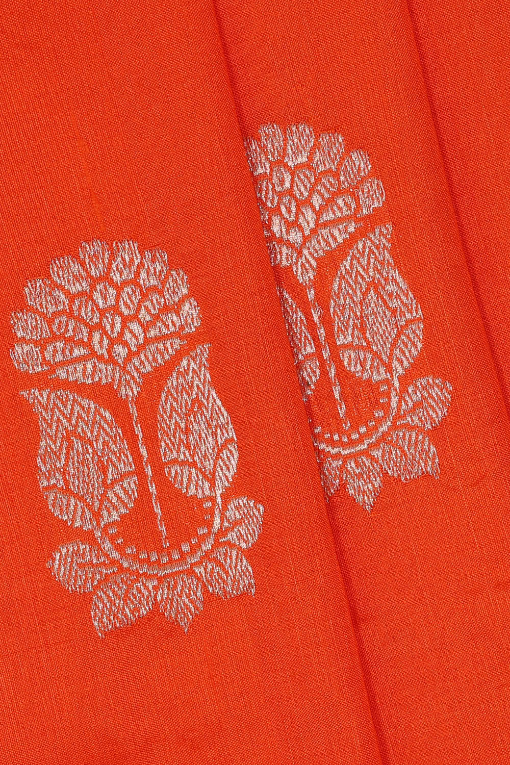 Image of Banarasi Khatan Silk Orange Saree