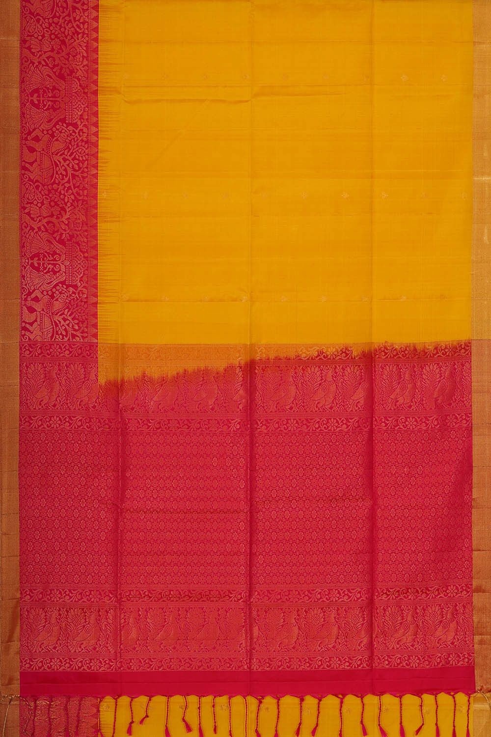 Mustard Yellow Silk Saree