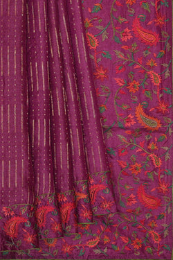 Image of Tussar Silk Magenta Saree
