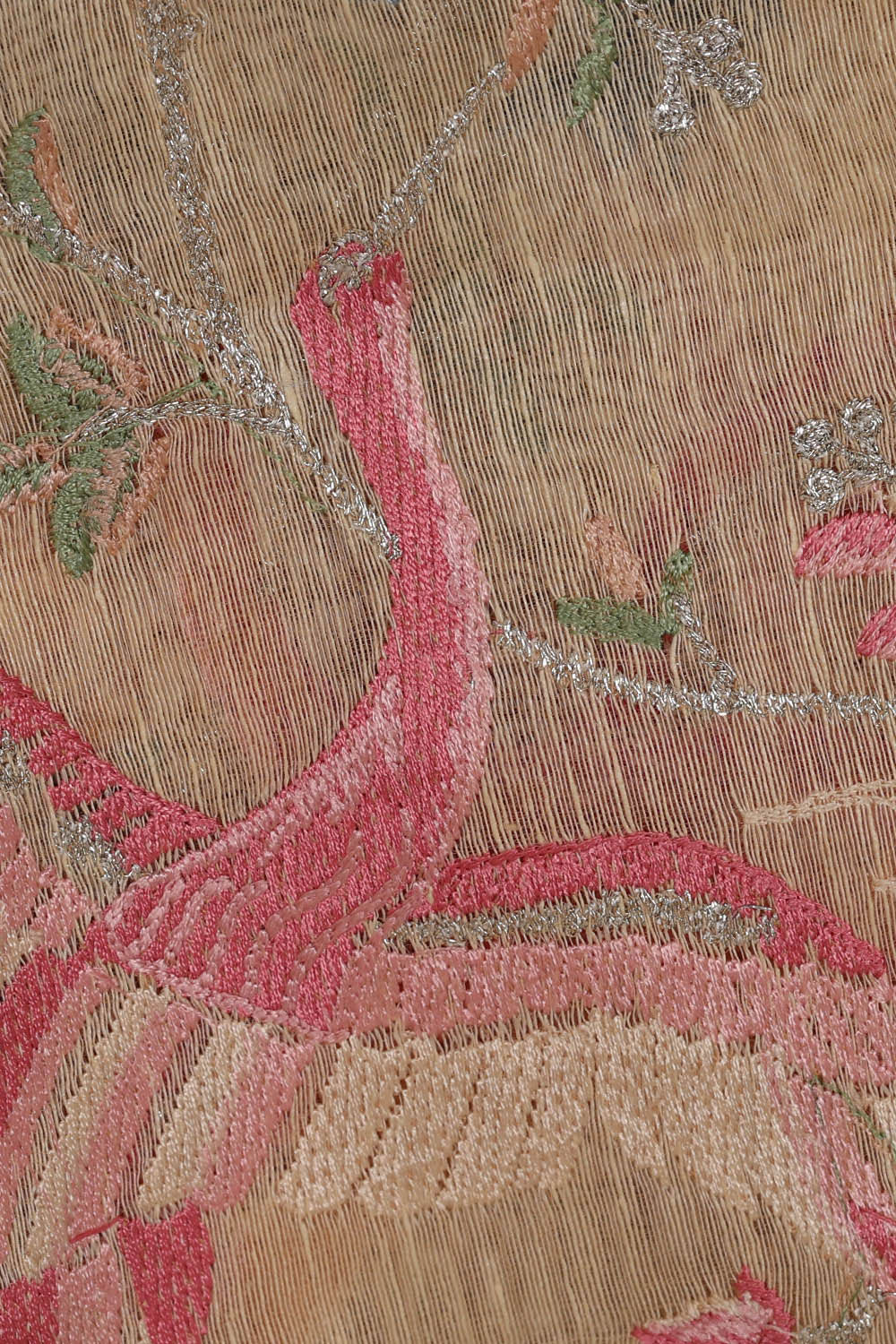 Linen Silk Cream Embroidered Saree