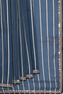 Image of Banarasi Organza Greyish Blue Saree