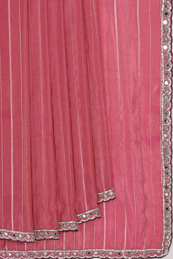 Image of Banarasi Crepe Onion Pink Saree
