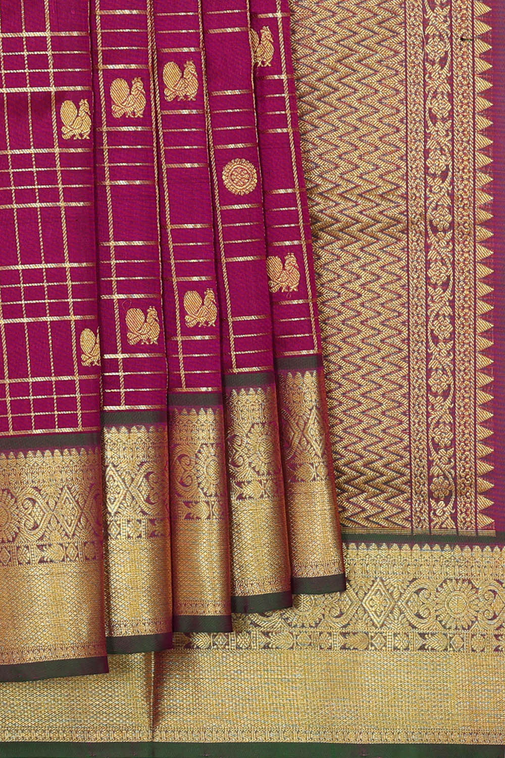 Image of Venkatagiri Silk Dark Magenta Saree