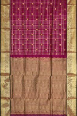 Image of Venkatagiri Silk Dark Magenta Saree