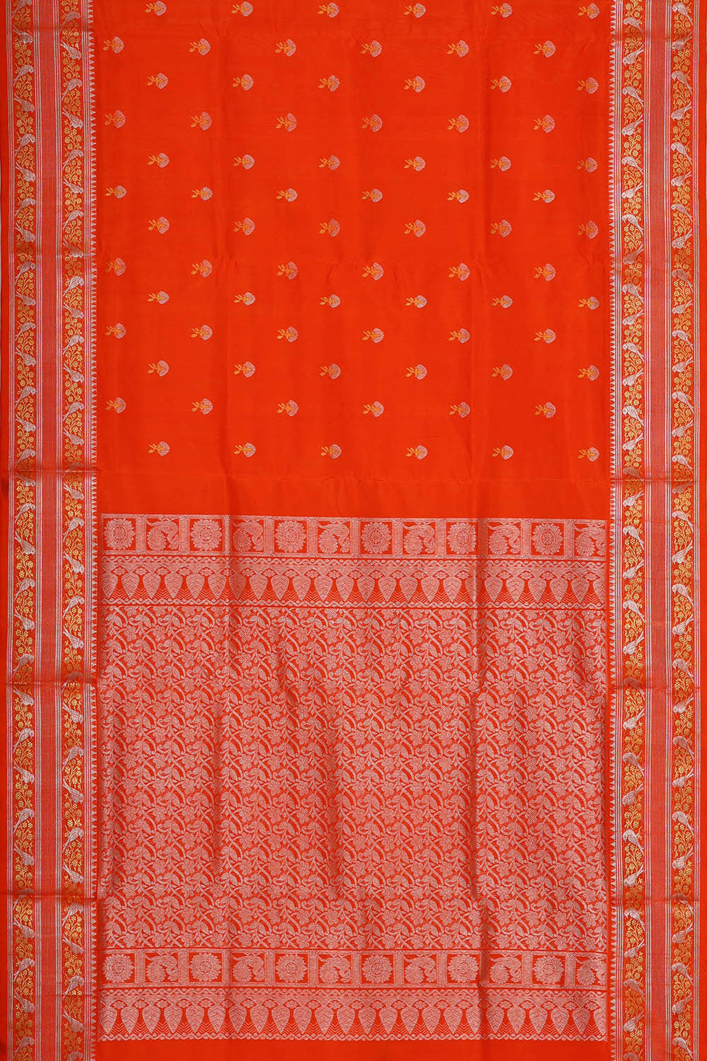 Venkatagiri Silk Dark Orange Saree