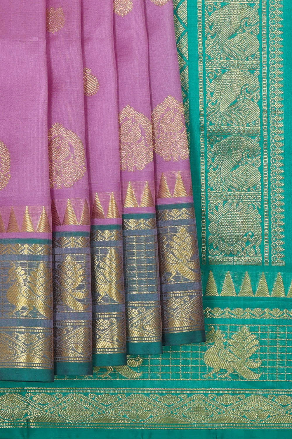 Image of Venkatagiri Silk Lavender Pink Saree