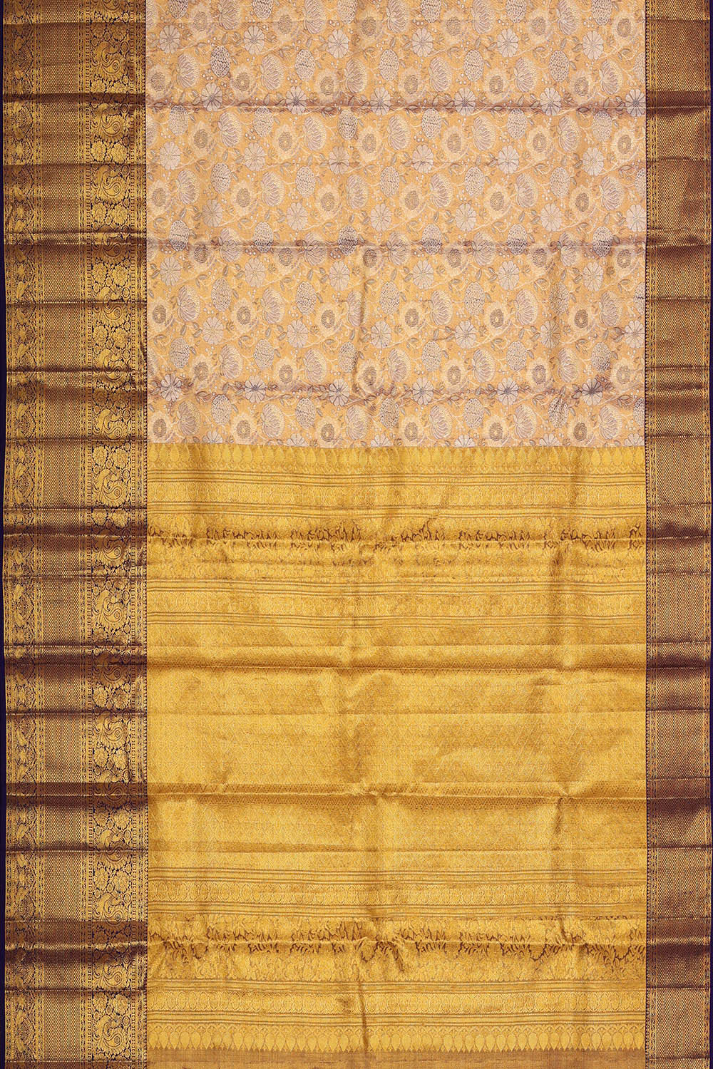 Image of Kanchipattu Peach Tissue Brocade Saree