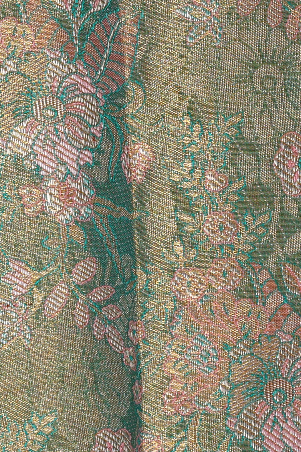 Kanchipattu Sea Green Tissue Brocade Saree