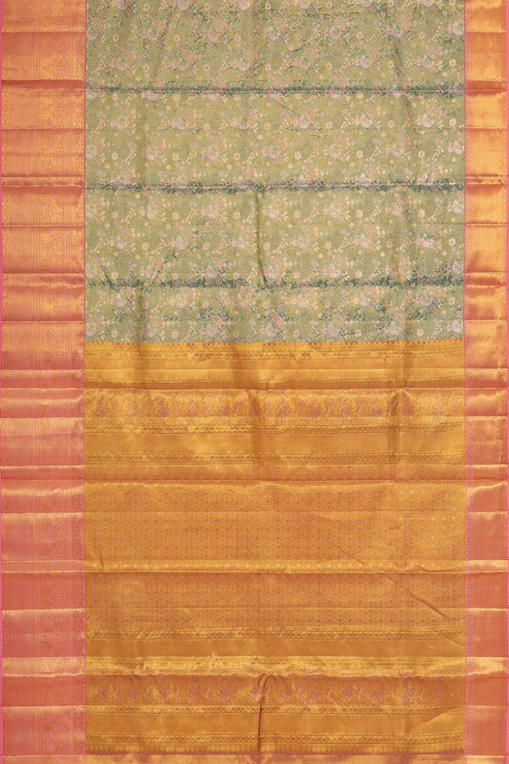 Image of Kanchipattu Sea Green Tissue Brocade Saree