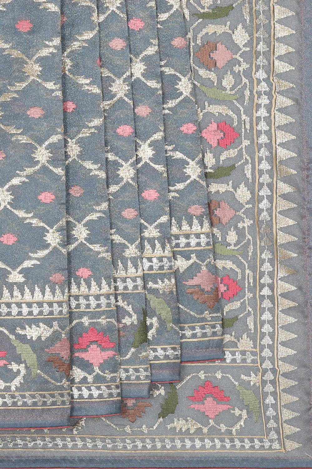 Image of Kora Silk Grey Saree