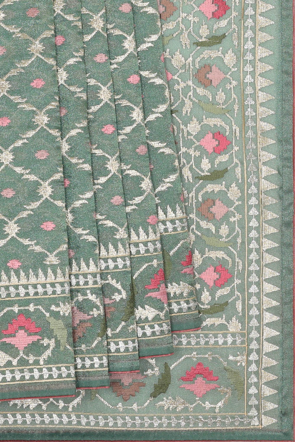 Image of Sea Green Silk Saree