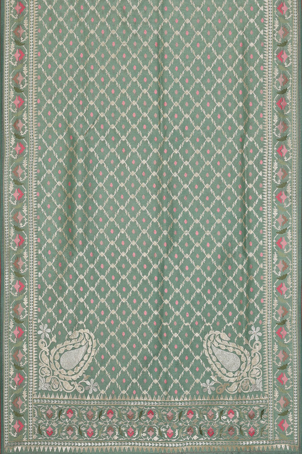 Image of Sea Green Silk Saree
