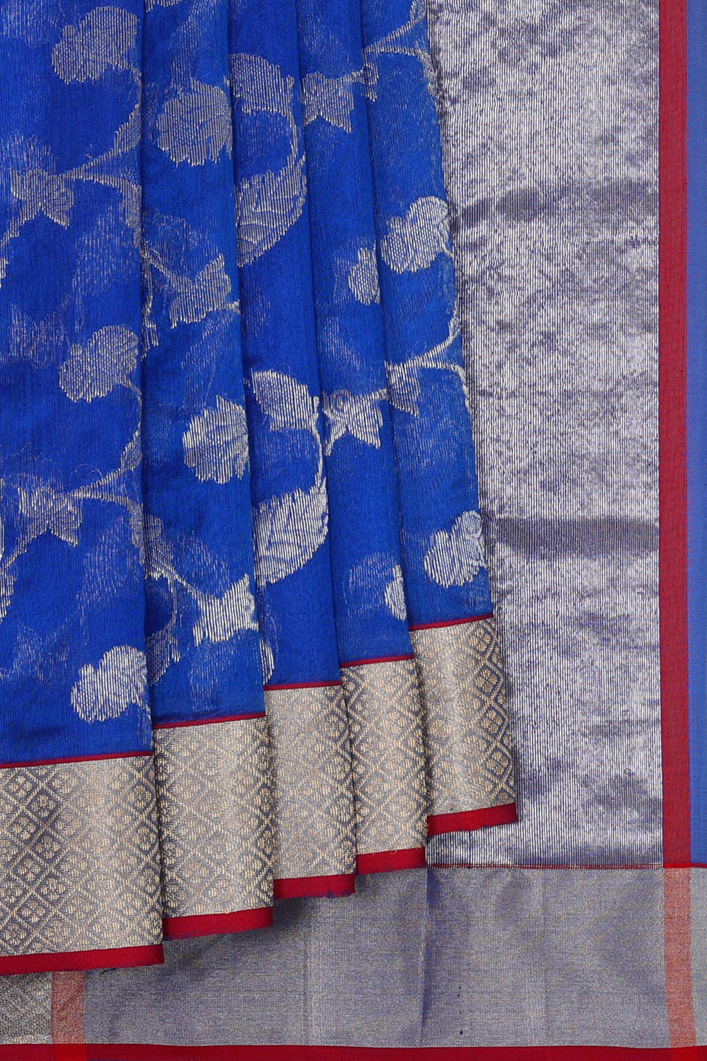 Image of Chanderi Silk Royal Blue Saree