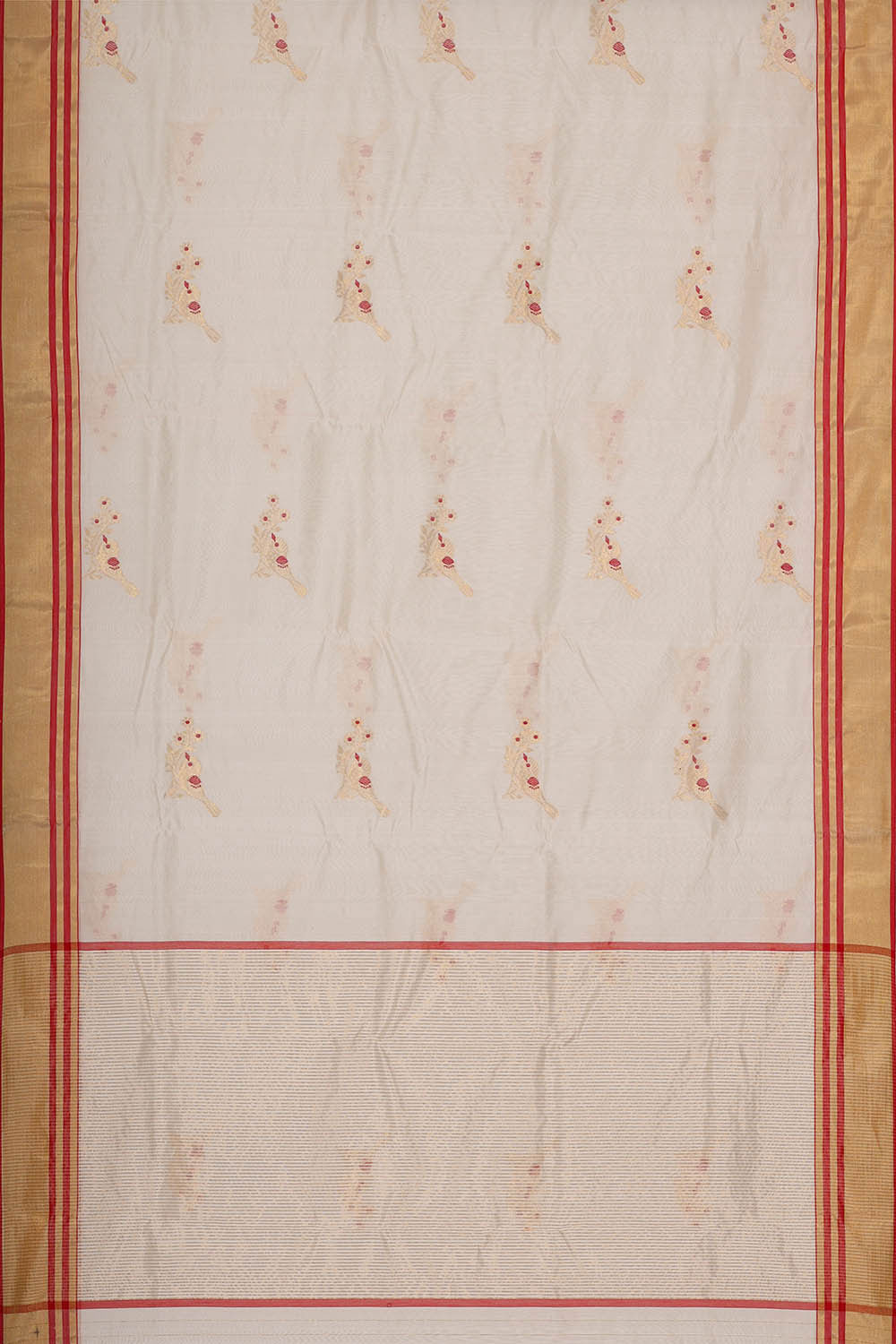 Chanderi Silk Cream Saree